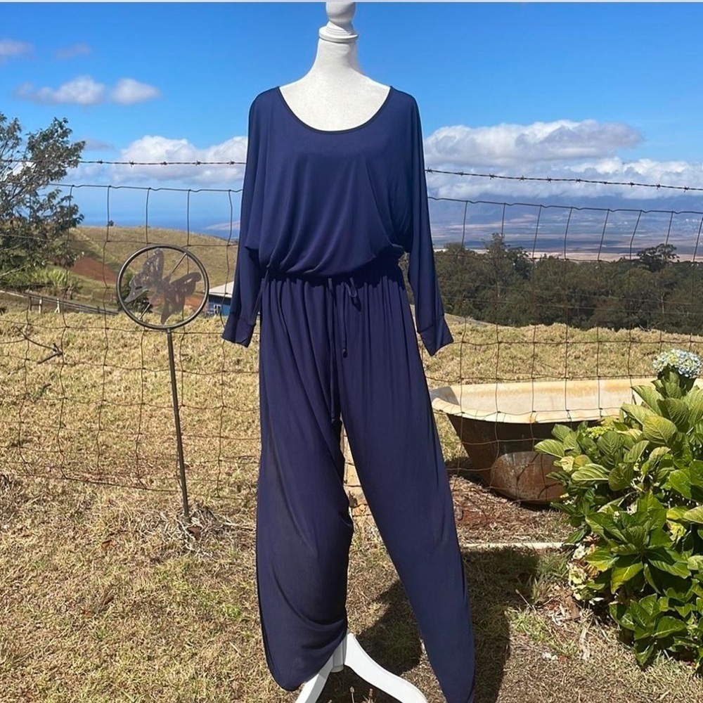 YFB Young Fabulous & Broke Blue Open leg Long Sleeve Boatneck Jumpsuit
Small